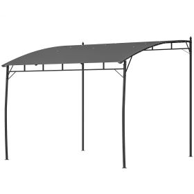 Outsunny 10' x 10' Outdoor Pergola Gazebo, Garden Sun Shade Shelter with Metal Frame for Porch, Patio, Deck, Backyard, Gray