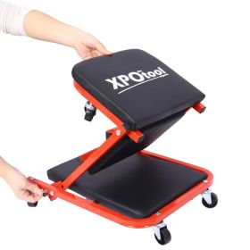 Mechanic Crawler, Garage Gift, 36inch Z-crawler Seat, 2-in-1 Mechanic Gift, 300 Lb Capacity, Low Profile Crawler With 6 Wheels, Garage, Father's (Color: Red)