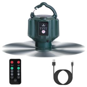 Portable Camping Ceiling LED Fan 10400mAh USB Battery Powered Hanging Tent Lantern Fan Power Bank with 3 Fan Speed 3 Light Brightness Smart Timer (Option: 10400mAh)