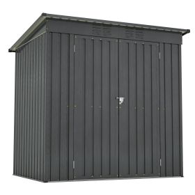 6 x 4 ft Outdoor Storage Shed, All Weather Tool Shed for Garden, Backyard, Lawn, Black (Color: AS PIC)