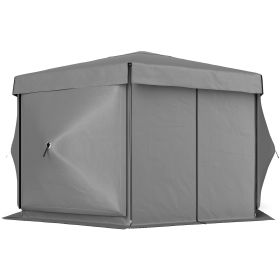 12 X 12 Hexagonal Up Gazebo Canopy Tent With 5 Sidewalls, Outdoor Canopy Shelter With Carry Bag, Dark Gray (Option: Dark Gray)